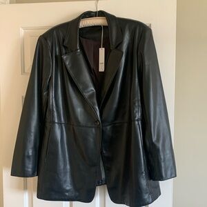 Beautiful never worn Chicos Faux Leather Blazer!